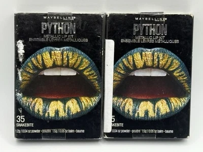 Maybelline *LOTTO di DUE* KIT labbra metalliche pitone (polvere e balsamo) #35 SNAKEBITE - Immagine 1 di 4