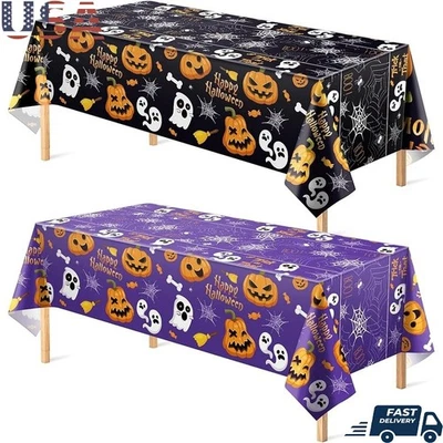 Mantel Halloween Plástico Impermeable Decoraciones Fiesta Interior Exterior Uso Foto 1 de 4