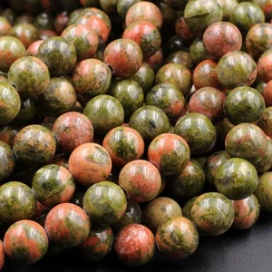Natural Unakite Gemstone 10 MM Round Smooth Beads Strand 15.5" For Jewelry - Picture 1 of 4