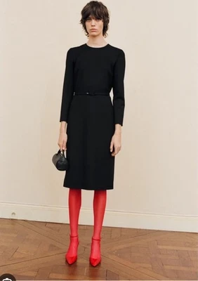 Vestido THE ROW Negro Algodón/Nylon/Elástico 3/4 Manga Corta Larga Talla Pequeña ¡Tan Elegante! Foto 1 de 4