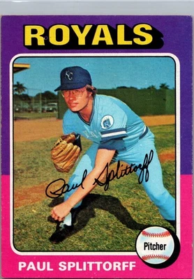 1975 Topps Mini #340 Paul Splittorff Baseball Card - Image 1 of 2