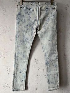 Pantalones de mezclilla ajustados Balmain SS08 blanqueados delanteros cremallera completa de Christophe Decarnin 42FR - Imagen 1 de 3