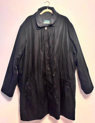 Usado en Excelente Condición Ralph Lauren Edgar Impermeable Negro 52 XLong $329 Foto 1 de 4