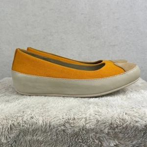 FitFlop Balletto Donna Tela Ocra Piatto Giallo Taglia 39 (US 8) Nuovo senza scatola - Foto 1 di 7