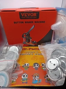 Vevor Button Maker Machine Pin Blanks Mr Panda Book Open Box - Picture 1 of 17