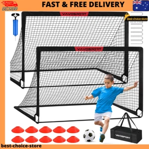 Kids Soccer Goals for Backyard Set 2 of 6x4 ft Portable Soccer Goal Training - Picture 1 of 10