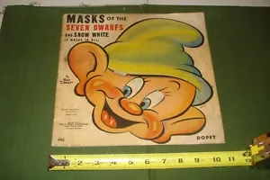 1938 Walt Disney Snow White & Seven Dwarfs Masks by Whitman, Full Set #990 - Picture 1 of 9