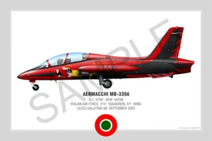 Aermacchi MB-339A Squadron Print - Poster 30x45 - Italian Air Force - 61st Wing. - Foto 1 di 1