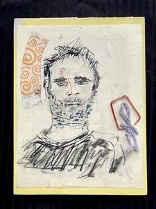 THE OTHER.. Figure Drawing Portrait Collage w Objects Steven Tannenbaum Original - Picture 1 of 8