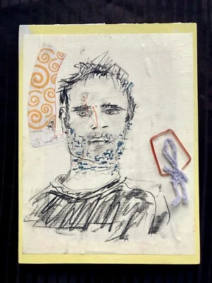 EL OTRO.. Figura Dibujo Retrato Collage con Objetos Steven Tannenbaum Original Foto 1 de 4