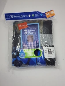 Hanes Boys Boxer Briefs 3 Pack Medium 10-12 Tagless Blue Camo Youth Underwear - Picture 1 of 9