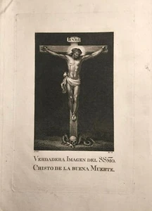 VERDADERA ESTAMPA DEL CRISTO DE LA BUENA MUERTE, Aº Rº, finales s. XVIII - Foto 1 di 1