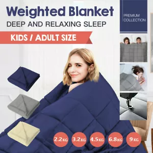 2.2/3.2/4.5/6.8/ 9KG Microfibre Weighted Blanket Heavy Gravity Kids Adult Size - Picture 1 of 13