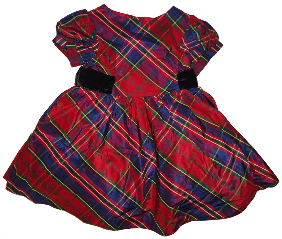 Vestido de fiesta a cuadros de seda rojo celebraciones navideñas Gymboree 18-24 meses $52 nuevo con etiquetas Foto 1 de 1