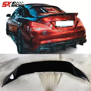 For Mercedes-Benz CLA45 W117 C117 Carbon/Gloss Black Rear Trunk Spoiler Wing - Foto 1 di 41
