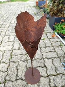 Saremo Pflanztüte Metalltüte Fackel Deko Garten Gartendeko EdelrosRost Skulptur - Picture 1 of 1