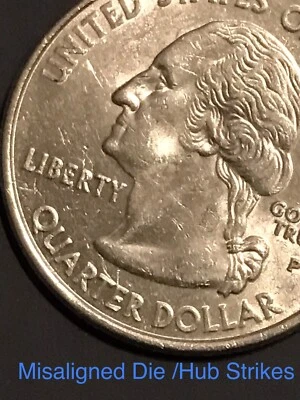 2001-P North Carolina US Quarter *AU* Struck Off-Centered Doubled Misaligned - Image 1 of 4