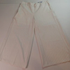 Apt. 9 Pull On PANTS Women's S Small Wide Leg Crop Striped Stretch Polyester - Picture 1 of 8