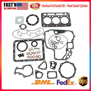 New Overhaul Full Gasket Kit & Head Gasket Cylinder For Kubota D662 Engine - Picture 1 of 7