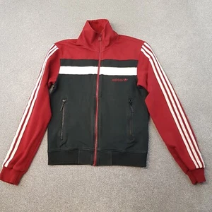 Adidas Womens Track Jacket XS Black Red Firebird Superstar Originals SST Trefoil - Picture 1 of 13