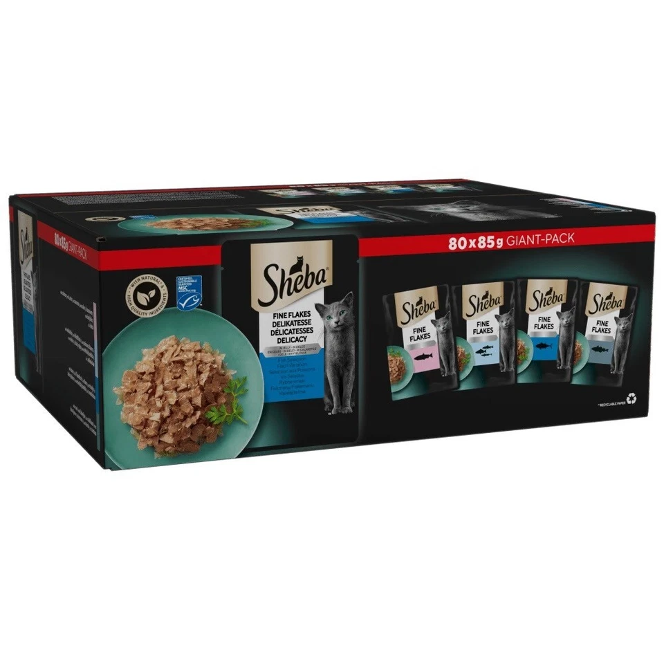 4770608257828 SHEBA Delicacy Fishy Sabores en gelatina - Comida húmeda para gatos - 80x 85g Sh Foto 1 de 1