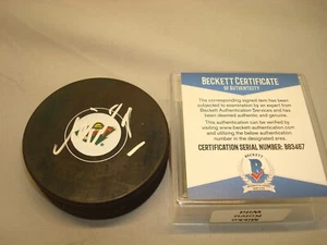 Mikko Koivu Signed Minnesota Wild Hockey Puck Autographed Beckett BAS COA 1B - Picture 1 of 3