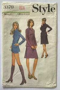 Style 3370 Sewing Pattern Vintage 70s Lined Jacket, Skirt, Shorts - 16 - Picture 1 of 3