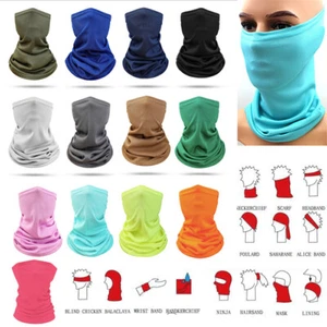 Face Mask Cover Scarf Neck Wrap Gaiter Cap Elastic Tube Cool Multi-Use Bandana - Picture 1 of 26
