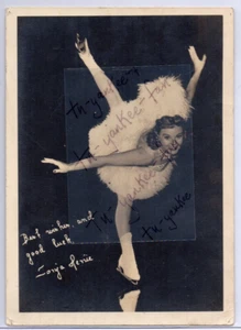 Foto Tipo 1 Años 30, 6x7, SONJA HENIE, Patinadora Figura Olímpica y Campeona del Mundo - Imagen 1 de 2