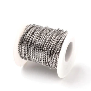 32ft / Roll 304 Cadenas de caja de acero inoxidable Pequeñas cuerdas de metal Bobina Calidad 2.5mm - Imagen 1 de 2