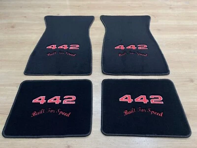 For Oldsmobile Cutlass 442 Floor mat mats carpet black set of4 1968-72 - Image 1 of 4