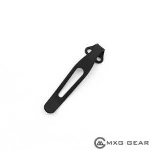 (Black) Titanium Deep Carry Pocket Clip for Spyderco Manix 2 G10 Knife C101GP2 - Picture 1 of 5