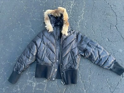 Triple Fat Goose Medium Down Coyote Fur Hooded Full-Zip Button Puffer Jacket - Image 1 of 4