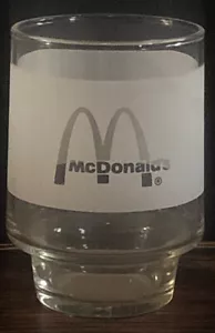 Vintage McDonald's Promo Juice Glass Clear W Frosted White Band #10577 - Picture 1 of 7