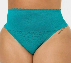 Torrid Sexy Teal High-Waist 4-Way Stretch Lace Thong Panty Plus Size 3X, 22/24 - Picture 1 of 7