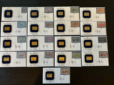 22kt Gold “Columbian Exposition Issue” replica stamps; Lot of 17. 1869-1893. - Image 1 of 4