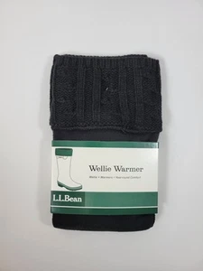 NUEVO CON ETIQUETAS Genuino LL Bean WELLIE WARER Pequeño (6-7) Negro Cable Tejido Bota Calcetines - Imagen 1 de 3