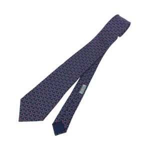 HERMES Krawatte dunkelblau Seide Logo Japan Verkäufer N0211 22 Made in France - Bild 1 von 7