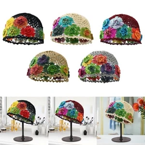 Flower Crochet Beanie Lightweight Hollow Skull Cap for Dating Vacation Outdoor - Picture 1 of 29