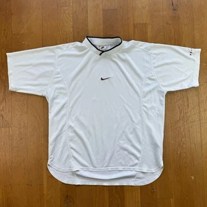 Vintage 90s Nike Mini Swoosh Grey Tag White Jersey T-Shirt Size XL Uk Made - Bild 1 von 5