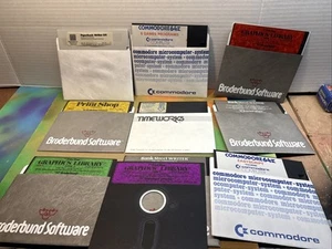 Graphics Library Border and Software Commodore Games 10 Floppy Disks - Zdjęcie 1 z 13