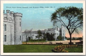 Postal de colección de JOLIET, IL "Terrenos de la prisión estatal de Illinois y edificio de mujeres." - Imagen 1 de 2