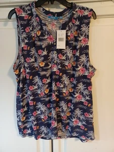 Fresh 1X Tropical Sleeveless Top Cruise NWT - Picture 1 of 4