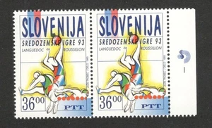 SLOVENIA- MNH PAIR, MEDITERRANEAN GAMES - PLATE number 1 - 1993. - Picture 1 of 2