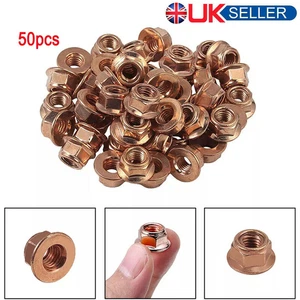 M8 Copper Flashed Exhaust Manifold Nut 8mm Nuts High Temperature Nuts ,50pcs - Foto 1 di 15