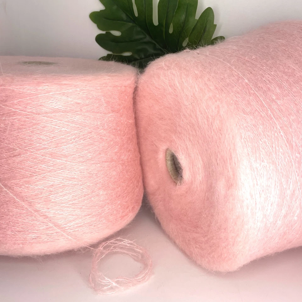 Pink BABY ALPACA KID MOHAIR Yarn on Cone LACE WEIGHT Knitting *USA TARIFF FREE* - Image 1 of 1