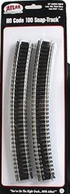 Atlas # 837  24" Radius Curve Track - 6 Sections HO Code 100 Nickel Silver Rails - Image 1 of 2