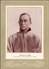 1902-11 Sporting Life Cabinets (W600) Ty Cobb Hall of Famer    Reprint