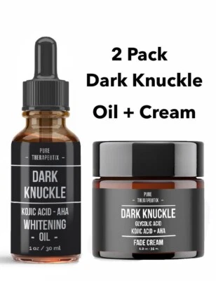 2Pk- Aceite blanqueador aclarador de ácido kójico blanqueador de nudillos oscuros AHA + crema Foto 1 de 4