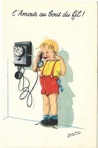 L'Amour au bout du fil ! - Enfant téléphone -- Carte postale - Picture 1 of 2